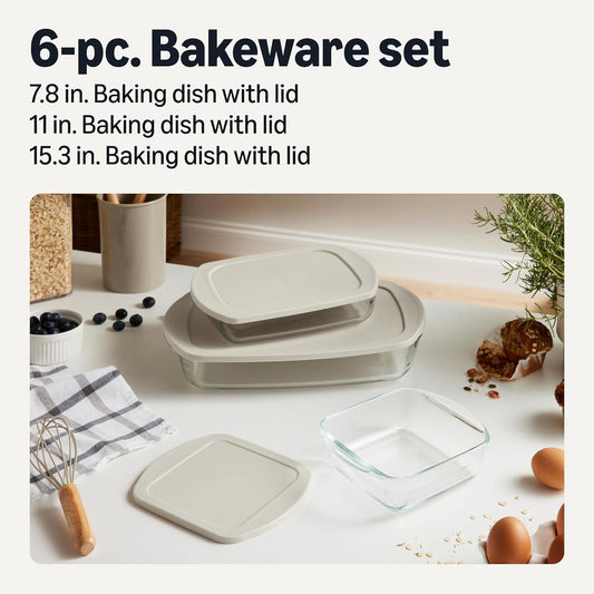 Glass Baking Dishes with BPA-Free Lids