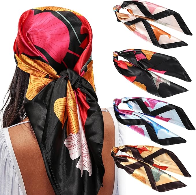AWAYTR 35” Satin Large Square Head Scarves