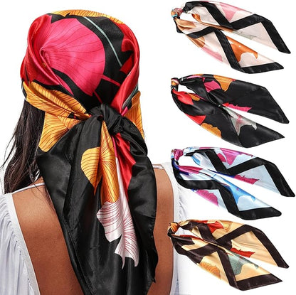 AWAYTR 35” Satin Large Square Head Scarves